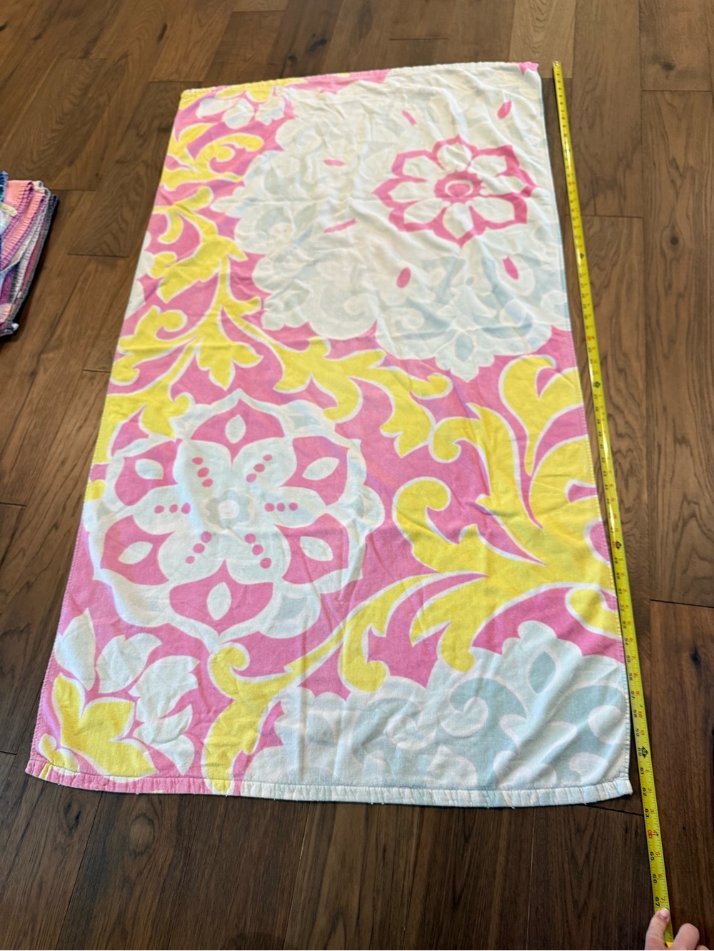 Cynthia Rowley Pink & Yellow Floral Medallion Beach Towel 36"x68"